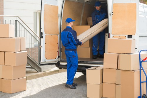 Removal truck ready for a household move in Stepney