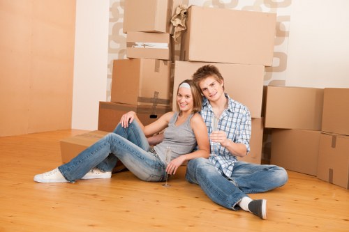 Boxes and furniture being loaded for a Stepney home relocation