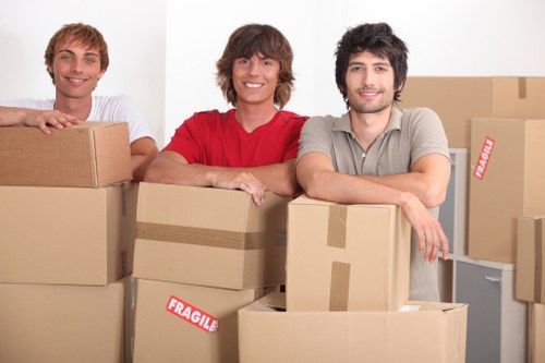 Commercial removals scene showing office items being moved in Stepney