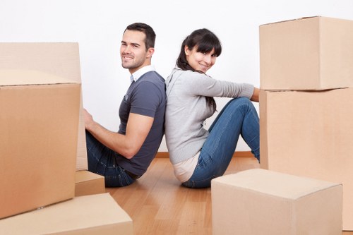 Household items being moved with a van service